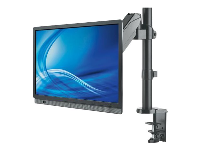 MOUNTUP Monitor Wall Mount, Fully Adjustable Polished Aluminium Gas Spring  Single Monitor Arm for Max 32 Inch Flat Curved Computer Screen, Swivel