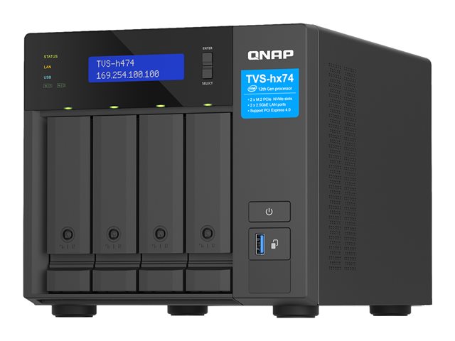 QNAP TVS-472XT - NAS server - 4 bays - SATA 6Gb/s - RAID RAID 0, 1, 5, 6,  10, JBOD, 1 hot spare, 10 hot spare, 5 hot spare, 6 hot spare -