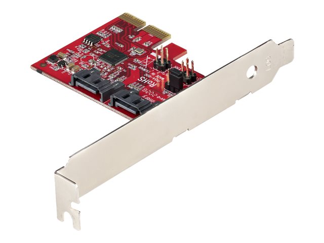 StarTech.com SATA PCIe Card, 2 Port PCIe SATA Expansion card, 6Gbps SATA  Card, Full/Low Profile, PCI Express to SATA Adapter, ASM1061 Non-Raid SATA  Controller Card - PCIe to SATA Converter - storage