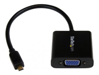 StarTech.com Micro HDMI® to VGA Adapter Converter for Smartphones / Ultrabook / Tablet - 1920x1080 - Micro HDMI Male to VGA Female (MCHD2VGAE2) - Video converter - HDMI - VGA - black