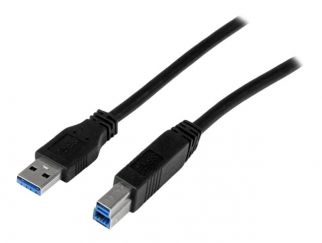 StarTech.com 2m 6 ft Certified SuperSpeed USB 3.0 A to B Cable Cord - USB 3 Cable - 1x USB 3.0 A (M), 1x USB 3.0 B (M) - 2 meter, Black (USB3CAB2M) - USB cable - USB Type B (M) to USB Type A (M) - USB 3.0 - 2 m - molded - black - for P/N: KITBXDOCKPEU, KI