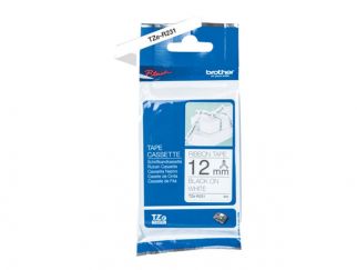 Brother TZe-R231 - Black on white - Roll (1.2 cm x 4 m) 1 cassette(s) ribbon tape - for Brother PT-D210, D600, H110, P-Touch Cube PT-P300, P-Touch Embellish PT-D215