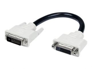 StarTech.com 6in DVI-D Dual Link Digital Port Saver Extension Cable M/F - DVI-D Male to Female Extension Cable - 6 inch - 2560x1600 (DVIDEXTAA6IN) - DVI extension cable - dual link - DVI-D (M) to DVI-D (F) - 15.2 cm - black - for P/N: CDP2DVIMM2MB, DP2DVI
