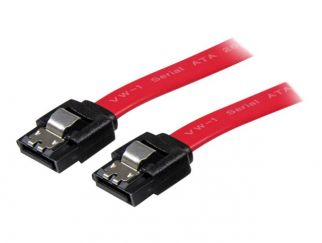 StarTech.com 24in Latching SATA Cable - SATA cable - Serial ATA 150/300/600 - SATA (R) to SATA (R) - 2 ft - latched - red (LSATA24) - SATA cable - 61 cm