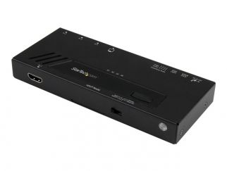 StarTech.com 4 Port HDMI Switch - 4K with Fast Switching, Auto-Sensing & Serial Control - Automatic 4x1 HDMI Video Switcher Box (VS421HD4KA) - Video/audio switch - 4 x HDMI - desktop