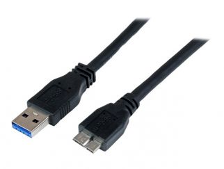 StarTech.com 1m 3 ft Certified SuperSpeed USB 3.0 A to Micro B Cable Cord - USB 3 Micro B Cable - 1x USB A (M), 1x USB Micro B (M) - Black (USB3CAUB1M) - USB cable - Micro-USB Type B (M) to USB Type A (M) - USB 3.0 - 1 m - black - for P/N: DKT30CVAGPD, HB
