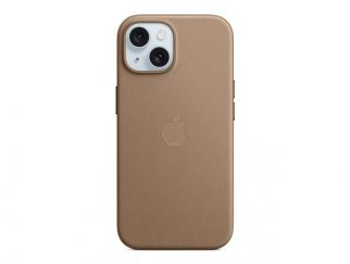 Apple - Back cover for mobile phone - MagSafe compatibility - microtwill, FineWoven - taupe - for iPhone 15