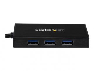 StarTech.com USB 3.0 Hub with Gigabit Ethernet Adapter - 3 Port - NIC - USB Network / LAN Adapter - Windows & Mac Compatible (ST3300GU3B) - Hub - 3 x SuperSpeed USB 3.0 + 1 x 10/100/1000 - desktop - for P/N: PEXUSB3S2EI, PEXUSB3S42, PEXUSB3S7, SVA5H2NEUA