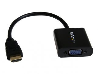 StarTech.com 1080p 60Hz HDMI to VGA High Speed Display Adapter - Active HDMI to VGA (Male to Female) Video Converter for Laptop/PC/Monitor (HD2VGAE2) - High Speed - adapter - HDMI male to HD-15 (VGA) female - 24.5 cm - black - 1080p support, active - for 