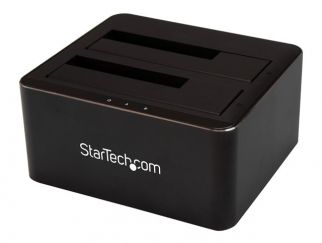 StarTech.com Dual-Bay USB 3.0 to SATA Hard Drive Docking Station, USB Hard Drive Dock, External 2.53.5 SATA IIIIII, SSDHDD Docking Station, Hot-Swap Hard Drive Bays - Top-Loading - HDD docking station - bays: 2 - 2.5", 3.5" - SATA 6Gb/s - USB 3.0 - black 