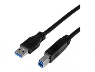 StarTech.com 1m 3 ft Certified SuperSpeed USB 3.0 A to B Cable Cord - USB 3 Cable - 1x USB 3.0 A (M), 1x USB 3.0 B (M) - 1 meter, Black (USB3CAB1M) - USB cable - USB Type B to USB Type A - 1 m