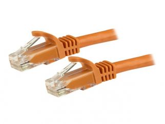 StarTech.com 1m CAT6 Ethernet Cable, 10 Gigabit Snagless RJ45 650MHz 100W PoE Patch Cord, CAT 6 10GbE UTP Network Cable w/Strain Relief, Orange, Fluke Tested/Wiring is UL Certified/TIA - Category 6 - 24AWG (N6PATC1MOR) - patch cable - 1 m - orange