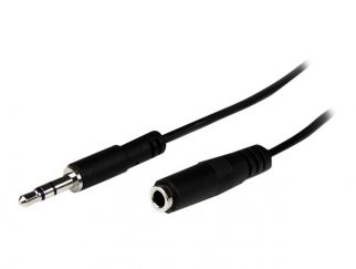 StarTech.com 1m Slim 3.5mm Stereo Extension Audio Cable - M/F - Mini stereo Extension - 3.5mm Extension - heaDPhone Ext cord (MU1MMFS) - Audio extension cable - mini-phone stereo 3.5 mm male to mini-phone stereo 3.5 mm female - 1 m - black - for P/N: MU15