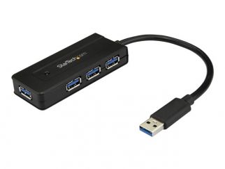 StarTech.com 4 Port USB 3.0 Hub SuperSpeed 5Gbps with Fast Charge Portable USB 3.1/USB 3.2 Gen 1 Type-A Laptop/Desktop Hub, USB Bus Power or Self Powered for High Performance, Mini/Compact - 15W of Shared Power (ST4300MINI) - Hub - 4 x SuperSpeed USB 3.0 