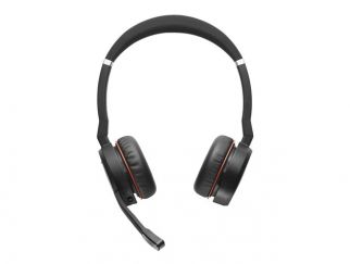 Jabra Evolve 75 SE UC Stereo - Headset - on-ear - Bluetooth - wireless - active noise cancelling - USB - with charging stand - Zoom Certified - for LINK 380a MS