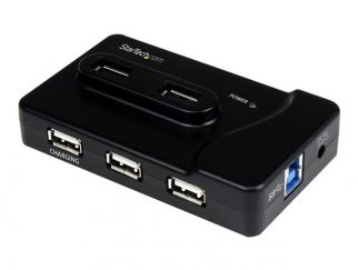 StarTech.com 7 Port USB Hub - 2 x USB 3A, 4 x USB 2A, 1 x Dedicated Charging Port - Multi Port Powered USB Hub with 20W Power Adapter (ST7320USBC) - Hub - 2 x SuperSpeed USB 3.0 + 4 x USB 2.0 - desktop - for P/N: MSDREADU3CA, SDMSDRWU3AC, USB312SAT3CB, US