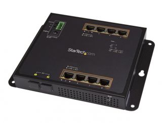 StarTech.com Industrial 8 Port Gigabit PoE+ Switch with 2 SFP MSA Slots, 30W, Layer/L2 Switch Hardened GbE Managed, Rugged High Power Gigabit Ethernet Network Switch IP-30/-40 C to 75 C - Managed Network Switch (IES101GP2SFW) - Switch - Managed - 8 x 10/1