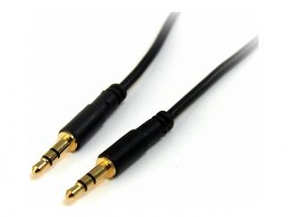 StarTech.com 6 ft Slim 3.5mm Stereo Audio Cable - M/M - 3.5mm Male to Male Audio Cable for your Smartphone, Tablet or MP3 Player (MU6MMS) - Audio cable - mini-phone stereo 3.5 mm male to mini-phone stereo 3.5 mm male - 1.8 m - black - for P/N: KITBXAVHDPE