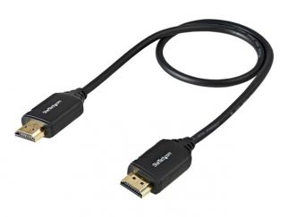StarTech.com StarTech.com Premium Certified High Speed HDMI 2.0 Cable with Ethernet - 1.5ft 0.5m - HDR 4K 60Hz - 20 inch Short HDMI Male to Male Cord (HDMM50CMP) - HDMI cable with Ethernet - HDMI male to HDMI male - 50 cm - black - for P/N: KITBXDOCKPEU, 