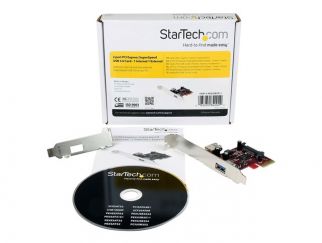 StarTech.com 2 port PCI Express SuperSpeed USB 3.0 Card with UASP Support - 1 Internal 1 External - Dual Port PCIe USB 3.0 Adapter (PEXUSB3S11) - USB adapter - PCIe 2.0 low profile - USB, USB 2.0, USB 3.0 - 2 ports - for StarTech.com 4-Port