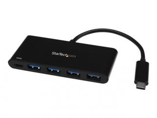 StarTech.com 4 Port USB C Hub with 4 USB Type-A Ports (USB 3.0 SuperSpeed 5Gbps), 60W Power Delivery Passthrough Charging, USB 3.1 Gen 1/USB 3.2 Gen 1 Laptop Hub Adapter, MacBook, Dell - Windows/macOS/Linux (HB30C4AFPD) - hub - 4 ports