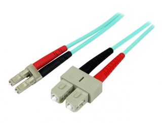 StarTech.com 1m Fiber Optic Cable - 10 Gb Aqua - Multimode Duplex 50/125 - LSZH - LC/SC - OM3 - LC to SC Fiber Patch Cable - patch cable - 1 m - aqua