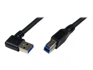 StarTech.com 1m Black SuperSpeed USB 3.0 Cable - Right Angle A to B - 3 ft USB 3 Cable - Right Angle USB 3.0 A (M) to USB 3.0 B (M) (USB3SAB1MRA) - USB cable - USB Type B to USB Type A - 1 m