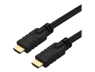 StarTech.com 10m(30ft) HDMI 2.0 Cable, 4K 60Hz Active HDMI Cable, CL2 Rated for In Wall Installation, Long Durable High Speed Ultra-HD HDMI Cable, HDR 10, 18Gbps, Male to Male Cord, Black - Al-Mylar EMI Shielding (HD2MM10MA) - HDMI cable - 10 m