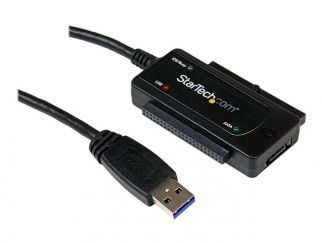 StarTech.com USB 3.0 to SATA IDE Adapter - 2.5in / 3.5in - External Hard Drive to USB Converter - Hard Drive Transfer Cable (USB3SSATAIDE) - Storage controller - ATA / SATA - USB 3.0 - black - for P/N: PEXUSB3S42V, PEXUSB3S44V