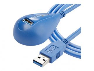 StarTech.com 5 ft Desktop SuperSpeed USB 3.0 Extension Cable - A to A M/F - USB extension cable - USB Type A (M) to USB Type A (F) - 5 ft - black - USB3SEXT5DSK - USB extension cable - USB Type A (M) to USB Type A (F) - 1.5 m - black - for P/N: 2SD4FCRU3,
