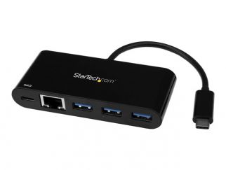 StarTech.com USB C to Ethernet Adapter - 3 Port - with Power Delivery (USB PD) - Power Pass Through Charging - USB C Adapter (US1GC303APD) - network adapter - USB-C - Gigabit Ethernet