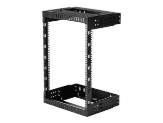 StarTech.com 15U 19" Wall Mount Network Rack, Adjustable Depth 12-20" 2 Post Open Frame Server Room Rack for AV/Data/ IT Communication/Computer Equipment/Switch with Cage Nuts & Screws - 15U Adjustable Rack - rack - 15U