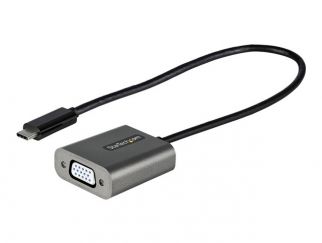 StarTech.com USB C to VGA Adapter, 1080p USB Type-C to VGA Adapter Dongle, USB-C (DP Alt Mode) to VGA Monitor/Display Video Converter, Thunderbolt 3 Compatible, 12" Long Attached Cable - USB C to VGA Converter (CDP2VGAEC) - adapter - VGA / USB - 30 cm