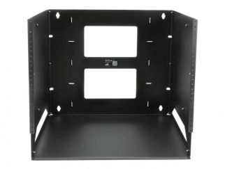 StarTech.com 8U Open Frame Wall Mount Network Rack w/ Built in Shelf - 2-Post Adjustable Depth (12" to 18") Equipment Rack - 75.2lbs (WALLSHELF8U) - Rack (wall mount) - black - 8U - 19" - for P/N: CABSCRWS1032