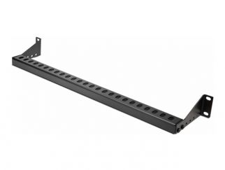 StarTech.com 1U Rack Mountable Cable Lacing Bar w/Adjustable Depth, Cable Support Guide For Organized 19" Racks/Cabinets, Horizontal Cable Guide For Patch Panels/Switches/PDUs - rack cable management lacing bar (horizontal) - 1U