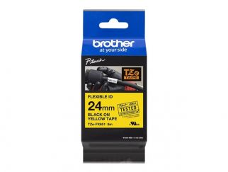 Brother TZe-FX651 - Black on yellow - Roll (2.4 cm x 8 m) 1 cassette(s) flexible tape - for Brother PT-D600, P-Touch PT-3600, D610, D800, E550, P750, P900, P950, P-Touch EDGE PT-P750