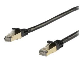 StarTech.com 5m CAT6A Ethernet Cable, 10 Gigabit Shielded Snagless RJ45 100W PoE Patch Cord, CAT 6A 10GbE STP Network Cable w/Strain Relief, Black, Fluke Tested/UL Certified Wiring/TIA - Category 6A - 26AWG (6ASPAT5MBK) - patch cable - 5 m - black