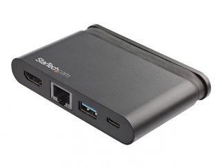 StarTech.com USB C Multiport Adapter, USB-C Travel Mini Dock to 4K HDMI with 100W PD 3.0 Pass-Through, USB-A USB-C, Gigabit Ethernet, Portable USB 3.0 Type-C Dock with 100W Power Delivery - Mac, Windows, Chrome (DKT30CHCPD) - Docking station - USB-C - 1Gb