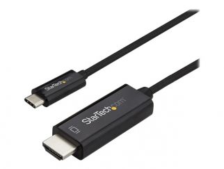 StarTech.com 3ft (1m) USB C to HDMI Cable, 4K 60Hz USB Type C to HDMI 2.0 Video Adapter Cable, Thunderbolt 3 Compatible, Laptop to HDMI Monitor/Display, DP 1.2 Alt Mode HBR2 Cable, Black - 4K USB-C Video Cable (CDP2HD1MBNL) - Adapter cable - 24 pin USB-C 
