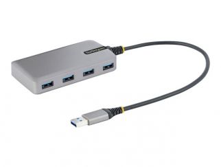 StarTech.com 4-Port USB Hub, USB 3.0 5Gbps, Bus Powered, USB-A to 4x USB-A Hub with Optional Auxiliary Power Input, Portable Desktop/Laptop USB Hub with 1ft (30cm) Attached Cable - USB Expansion Hub (5G4AB-USB-A-HUB) - Hub - 4 x USB 3.2 Gen 1 + 1 x micro-