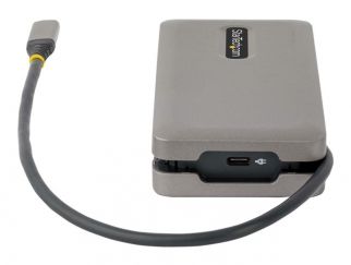 StarTech.com USB-C Multiport Adapter, HDMI/VGA, 4K 60Hz Video, 3-Port USB Hub, 100W Power Delivery Pass-Through, GbE, USB Type-C Travel Dock w/ Charging, 1ft/30cm Wrap-Around Cable - Mini Laptop Docking Station (DKT31CVHPD3) - docking station - USB-C - VG