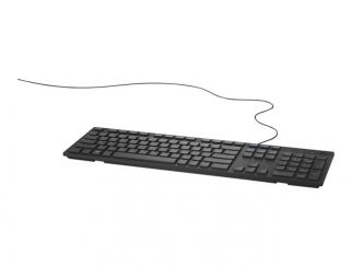 Dell KB216 Keyboard - QWERTY UK Layout - Wired Connectivity - USB - Volume, Mute, Play/Pause, Backward, Forward - Black