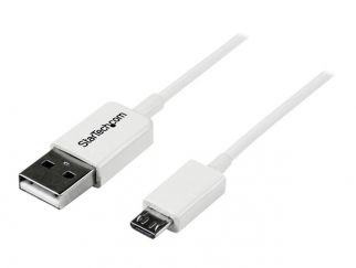 StarTech.com 0.5m White Micro USB Cable Cord - A to Micro B - Micro USB Charging Data Cable - USB 2.0 - 1x USB A Male, 1x USB Micro B Male (USBPAUB50CMW) - USB cable - Micro-USB Type B (M) to USB (M) - USB 2.0 - 0.5 m - molded - white - for P/N: HB30C4AFS