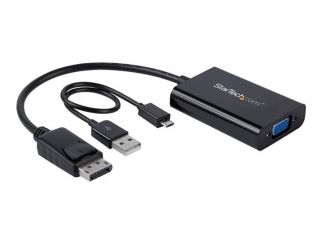 StarTech.com DisplayPort to VGA Adapter with Audio - 1920x1200 - DP to VGA Converter for Your VGA Monitor or Display (DP2VGAA) - DisplayPort / VGA adapter - DisplayPort (M) to HD-15 (VGA), Micro-USB Type B (power only), mini jack (F) - DisplayPort 1.2 - 1