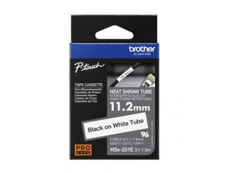 Brother HSe-231E - Black on white - Roll (1.12 cm x 1.5 m) 1 cassette(s) hanging box - heat shrink tube tape - for P-Touch PT-D800, PT-E300, PT-E310, PT-E550, PT-P700, PT-P750, PT-P900, PT-P950