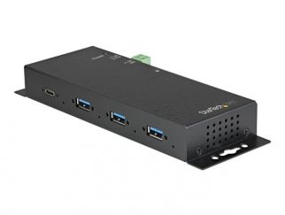 StarTech.com 4 Port USB C Hub 10Gbps - Metal Industrial USB 3.2/3.1 Gen 2 Type-C Hub - 3A/1C - USB-C or USB-A Host - Mountable - ESD/Surge (HB31C3A1CME) - hub - 4 ports