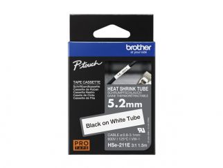 Brother HSe-211E - heat shrink tube tape - 1 cassette(s) - Roll (0.52 cm x 1.5 m)