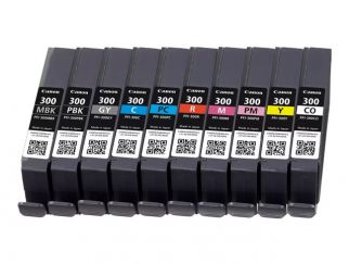 Canon PFI-MBK/PBK/CO/GY/R/C/M/Y/PC/PM 10 Ink Cartridge Multipack - 10-pack - grey, yellow, cyan, magenta, red, matte black, photo black, photo cyan, photo magenta, chroma optimiser - original - ink tank