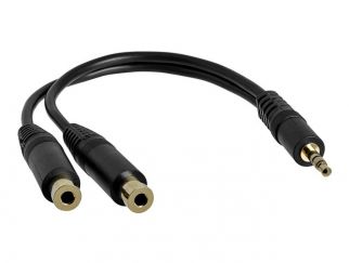 StarTech.com 6 in. 3.5mm Audio Splitter Cable - Stereo Splitter Cable - Gold Terminals - 3.5mm Male to 2x 3.5mm Female - Headphone Splitter (MUY1MFF) - Audio splitter - mini-phone stereo 3.5 mm male to mini-phone stereo 3.5 mm female - 15.2 cm - for P/N: 