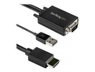 StarTech.com 2m VGA to HDMI Converter Cable with USB Audio Support & Power, Analog to Digital Video Adapter Cable to connect a VGA PC to HDMI Display, 1080p Male to Male Monitor Cable - Supports Wide Displays (VGA2HDMM2M) - Adapter cable - USB, HD-15 (VGA